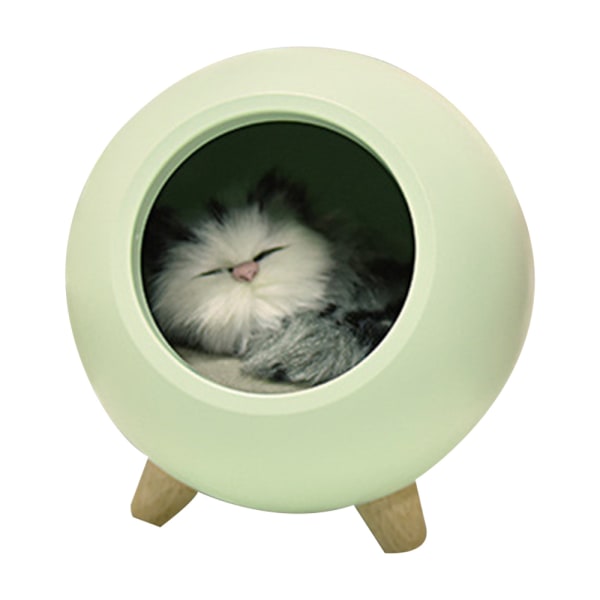 Sød kat bærbar natlampe til børn, USB-opladning (grøn)