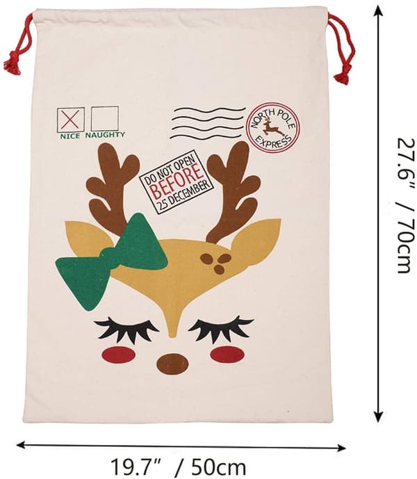 Julklappssäck med dragsko Extra stor 70 x 50 cm