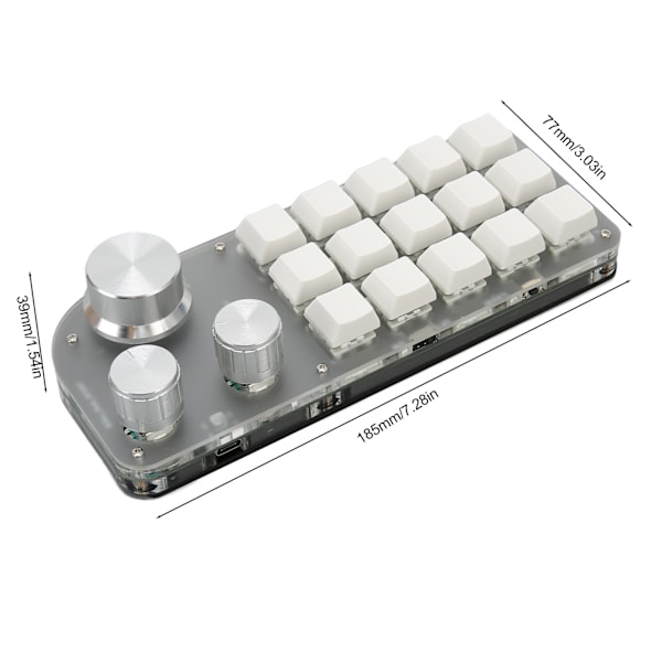 Enhands Mekanisk Tangentbord 15 Tangenter 3 Knoppar med RGB Bluetooth Plug and Play Multifunktionellt Mini Speltangentbord