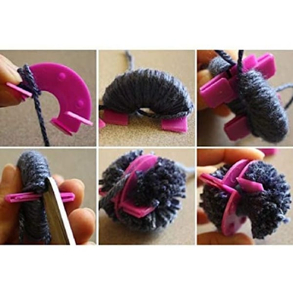 Enkel pysselupplevelse: Fluffbollsvävstol Nålhantverk DIY Ullstickningsverktygsset, lättanvänd pompom-tillverkare med ABS-harts, mycket roligt sparande