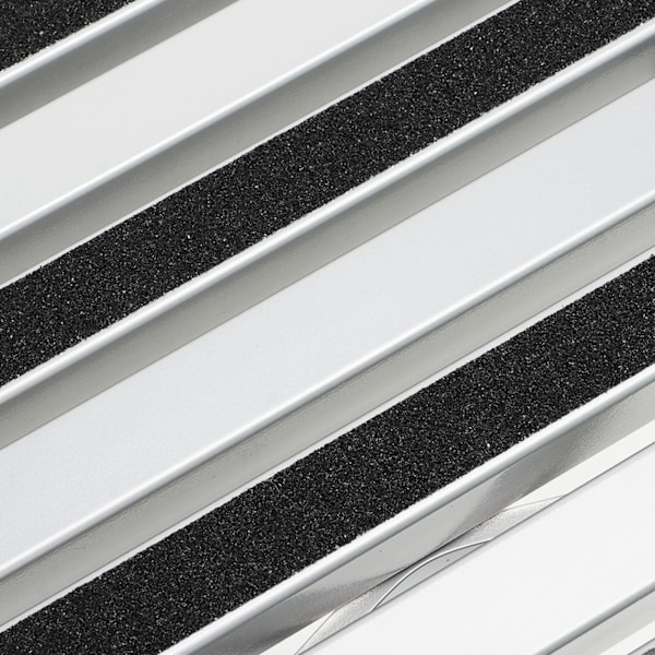 RV-stege Multifunktionell med Gummifötter Silver Stabil Aluminiumlegering Vikbar Stege