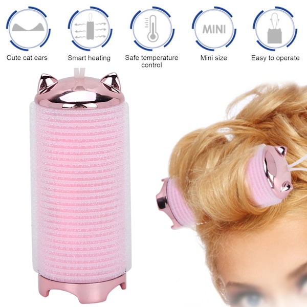 Elektriske Hårruller Bærbar Pannekrøller Oppvarmet Hårstyling Bang Curling Tool Rosa