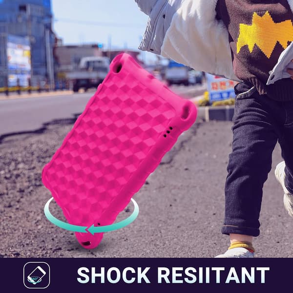 2019 Ny Fire 7 Tablet Fodral, (Kompatibel med 5:e generationen, 2015 års modell/7:e generationen, 2017 års modell/9:e generationen, 2019 års modell), Lättvikt H-pink