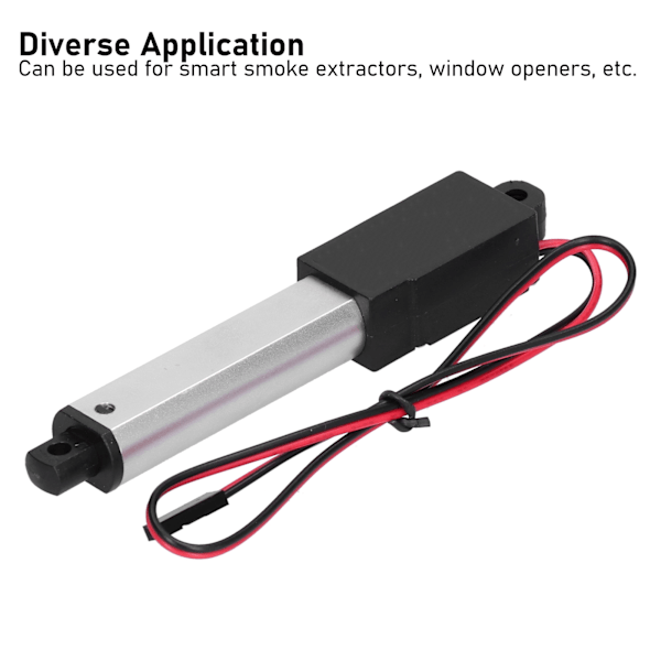 Mini sähköinen lineaarinen aktuaattori vedenkestävä mikro pieni liike DC12V 50mm isku robotille DIYForce 90N nopeus 9.5mm/s