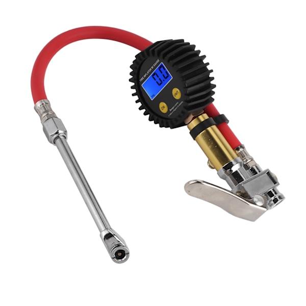 Däckpump med luftledning och digitalt tryckmätare, universell för bil, motorcykel 3‑200PSI