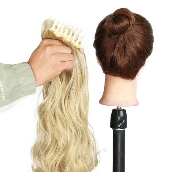 Clip-in Hestehale Paryk, Syntetisk Langt Krøllet Hår Extensions til Håndens Net - M27/613#
