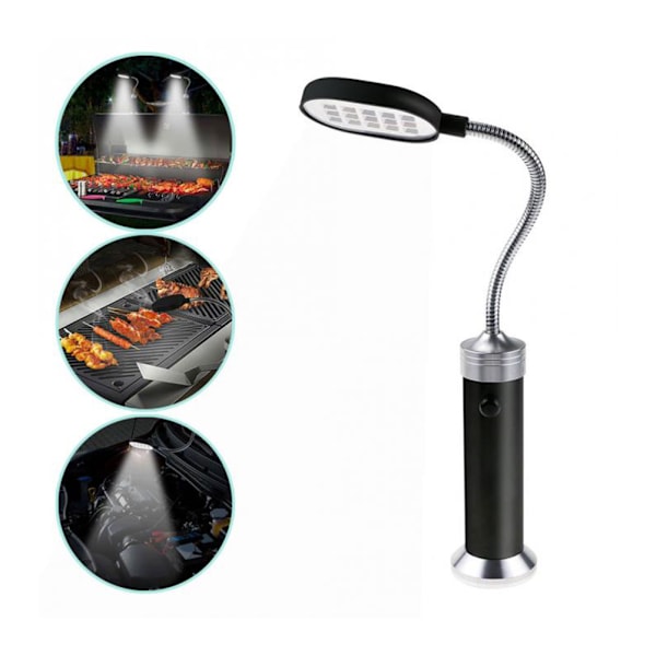 Superstark Grilllampa, Magnetisk Bas för Utomhusmatlagning, Flexibel Svanhals, Hållbar Aluminiumlegeringskonstruktion, Grillyta