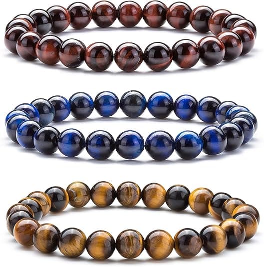 Kvinner 8mm Naturlig Stein Lava Rock Diffuser Armbånd Elastisk Yoga