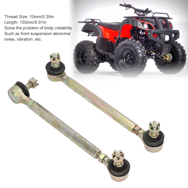 150 mm:n jousituspallopään niveltangon kokoonpano M10-kierteellä, terässeos, 50–250 cc ATV:lle, nelipyöräisille