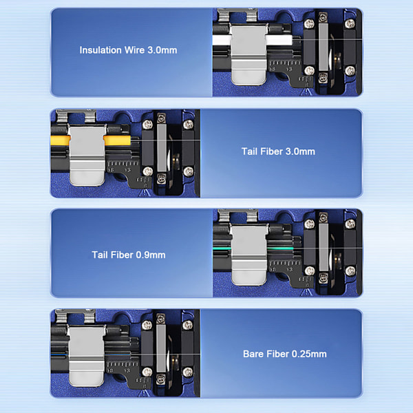 Optisk Fiberafskærer Høj Præcision Automatisk Tilbagevendende Fiber Cutter Kold Forbindelse Varmt Smeltning Blå