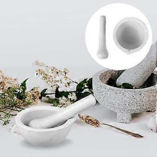 2 sæt/4 stk. bærbar porcelænsmorter med støder, medicin-knuser