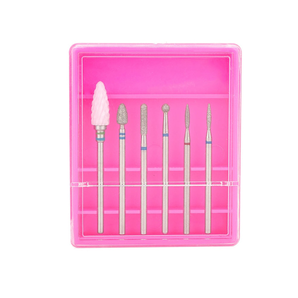 6 st. Rostfritt Stål Nagelfräsbits Polering Manikyr Pedikyr Maskin Tillbehör 06#