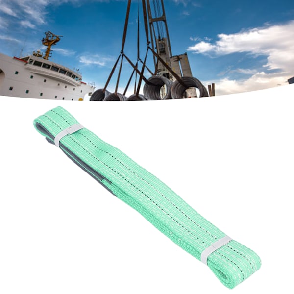 2T Fladt Løftetov med Dobbelt Øje Spænde Polyester Webbing Løfteslynge til Industriel Kran 2 Meter