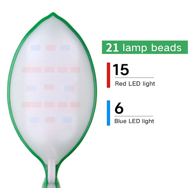 21LED Kasvilampun joustava kasvuklipsi sisätilojen kasvihuonekasveille