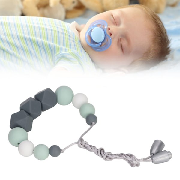Bebis-Tuggumassagenackeband Snygga Mjuka Silikonpärlor Tuggbara Nackeband för Gummimassage Ljusgrön