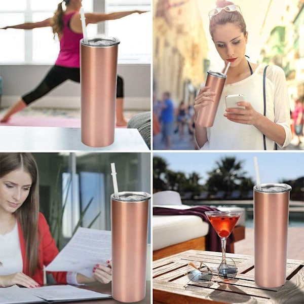 Uppgradera Din Vätskebalans, Ersättningslock för 590 ml Smala Tumblers, med Vakuumisolering för Förlängd Temperaturbevaring, och Enkelt Grepp