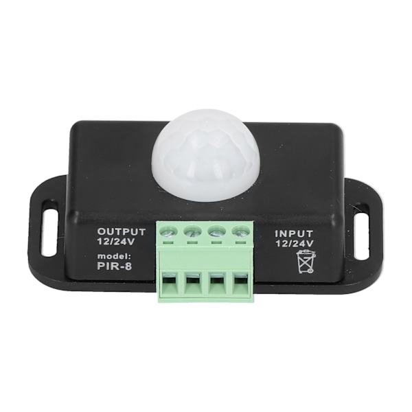 PIR-sensor LED infrarød sensor tidsstyring bryter DC 12‑24V for skap baderom korridor