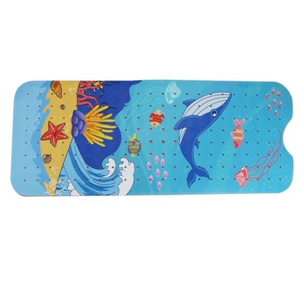 Vauvan kylpymatto, lasten kylpyammeen matto liukastumattomana taaperolle kylpyyn ja suihkuun, 100*40cm piirretty kylpyammeen matto tyhjennysreikiä ja imukuppeja koneella Style 3