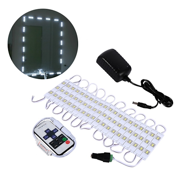 White LED Light Strip Kit Dressing Makeup Cosmetic Mirror Lighted DIY with Power 10FT