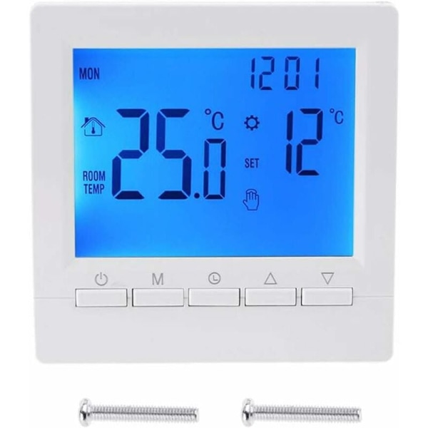 Temperaturregulator med digital LCD, programmerbar termostat för väggmonterad golvvärme, kylstyrning, central luftkonditionering för hemmet