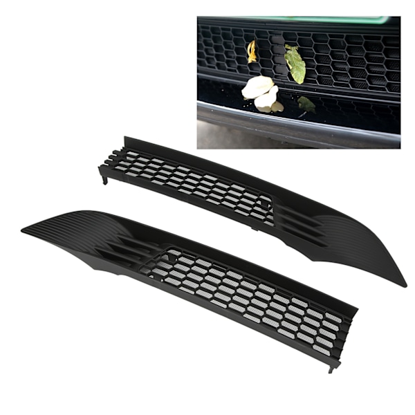 2 stk. Frontgrillnett Lys Svart Bumper Ventilasjonsgitter Erstatning for Tesla Model Y 2020‑2023