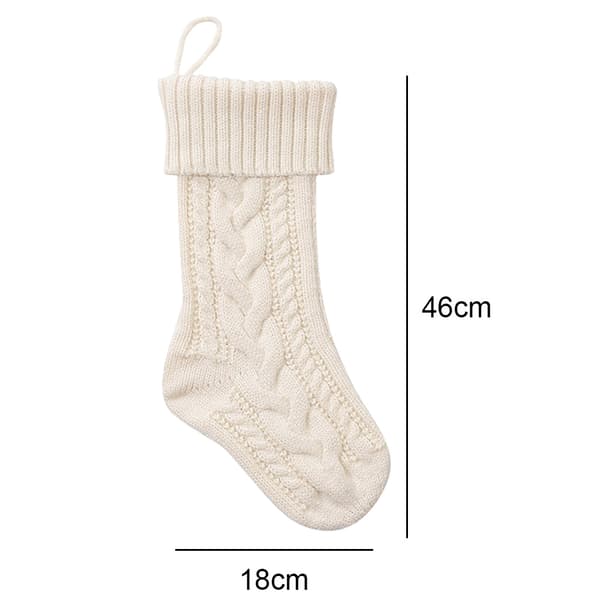 Julestrømper Strikket Strømpe Julepynt Godteposer white
