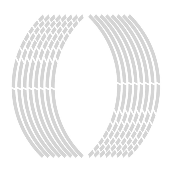 16 st Reflekterande Bilfälgsdekaler DIY Personliga Bilfälgsdekaler Universal för 18 tum Däck Silver Vit