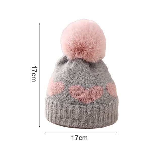 Vintermössa för småbarn Flickor beanie Dubbelstickad vinter Pom mössa för barn
