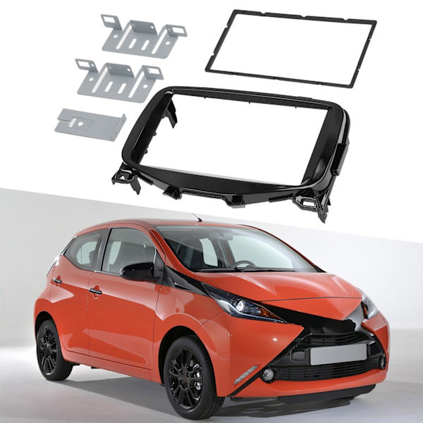 2 DIN Bil Dash Mount Trim Kit Stereo Radio Fascia GPS CD DVD Panel Rammeutskifting for AYGO 2014‑2015