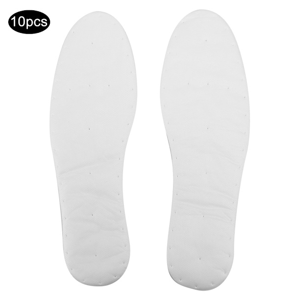 10 Par Disposable Skoinnsåler Super Myke Slitesterke Forsterkede Skoinnlegg 39-40
