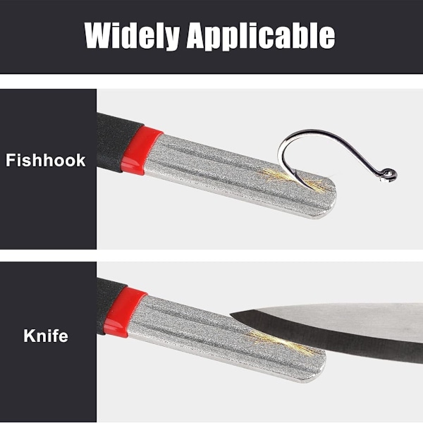 Diamant Fiskkroksslip, Slipfil Portabel Mini Design, Kompakt Struktur för Fisketillbehör, Hög Hårdhet Dubbelsidiga Korn