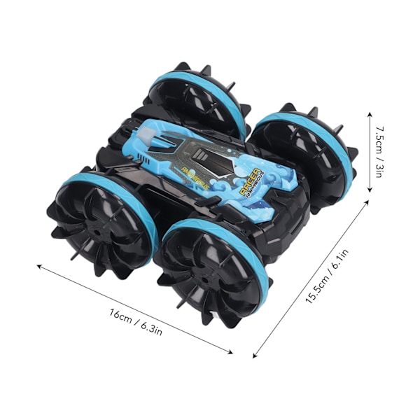 2,4 GHz Amfibio Stunt RC-auto Vedenkestävä Sähköinen Langaton Amfibio Kaukosäädöllä Auto Sininen