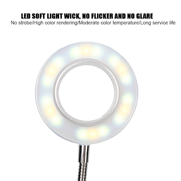USB-ladbare bordlampe med dimmefunksjon, leselys for studier, øyevern, klipslampe