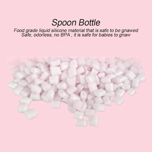 90ml Silikon Baby & Toddler Foderflaske med Ske Spædbarnsmad Grød Squeezer Feeder Pink