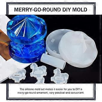 1 Sett DIY Silikon Karusellform Epoksy Silikon Støpeform Kit for Karusell Dekor