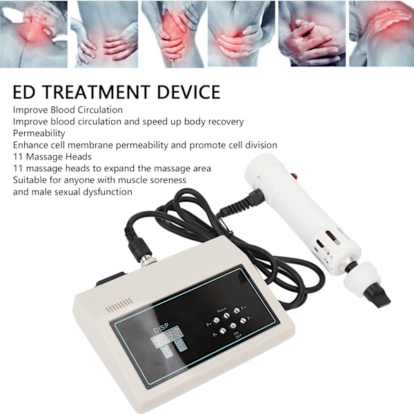 Chockvågsbehandling Maskin Extracorporeal Chockvågsbehandling Maskin ED Behandling Maskin Vit 100‑240V AU-kontakt