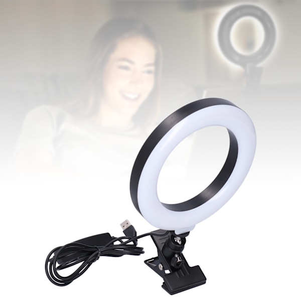 16cm LED USB Circle Light RGB Fill Light with Clamp Holder for Selfie Live Makeup