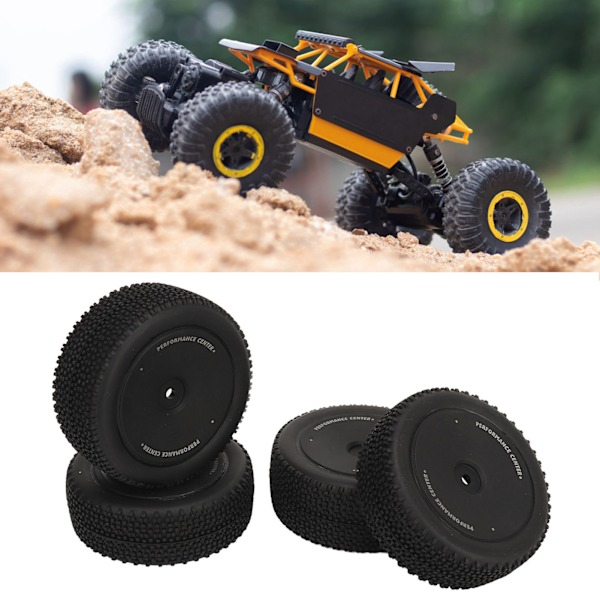 4 st RC Bildäck för Wltoys 2.87in Diameter Svarta Gummi Plast Bra Väggrepp Lätt att Installera 1/14 RC Bildäck