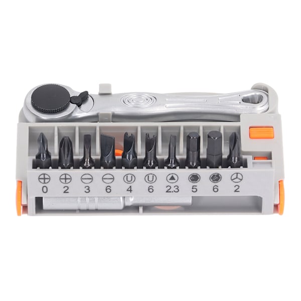 12-pack Ratschmejsel med Kors- och Spårbitar, Silver, Automatisk Utkastning