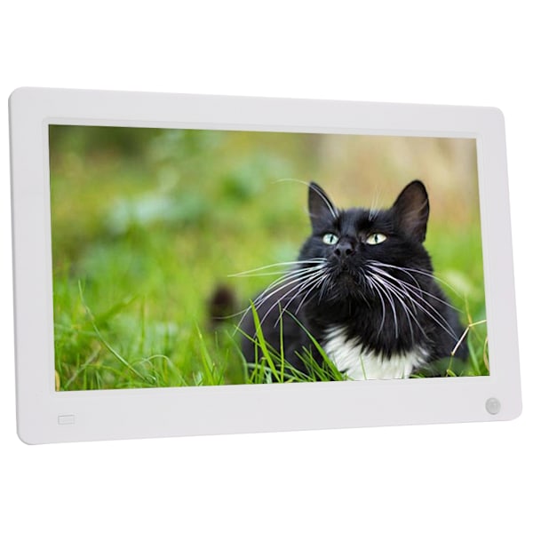 11,6 tommer 16:9 1920*1080 1080P Digital Foto Ramme med Kropsinduktion Støtter Video Billede Afspilning Musik Ur Kalender 100-240V (hvid EU)