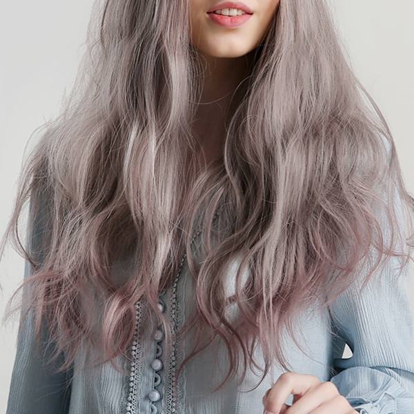 Lång Lockig Peruk Justerbar Rak Lugg Ombre Peruk Värmebeständig Kvinna Cosplay Peruk LC227-2