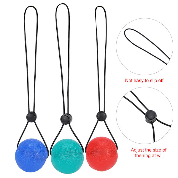 3 st Silikon Greppbollar Handled & Handledsövningar Återhämtningsträning Massageboll (Röd 25 Grader Blå 30 Grader Grön 35 Grader)