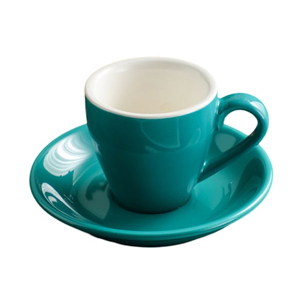 Porslinsespresso-kopp med fat, Espresso-kopp, 80ml/2.7Oz Blue