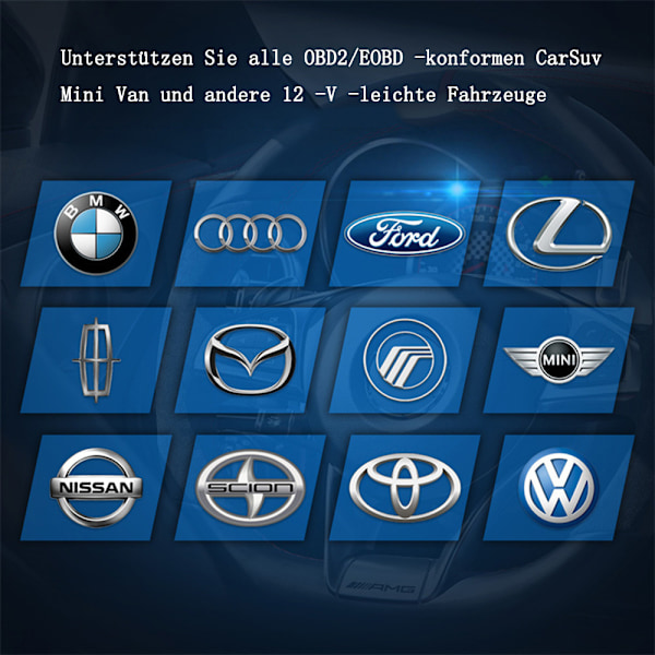 Nexlink OBD2 Bluetooth 5.0 til biler og motorcykler, OBD2 diagnostisk enhed Bluetooth, OBD2 Bluetooth adapter til iOS og Android