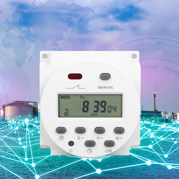 Elektronisk Timer Programmerbar LCD Digital Tidstyring Relébryter 16 På 16 Av Cn101AAC220-240V