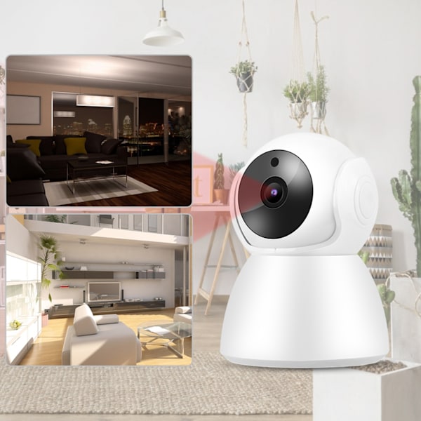 1080P WiFi IP Babykamera 2-vägs Intercom Babyvakt Monitor Inomhus Hem PTZ Kamera 110-240V (US)