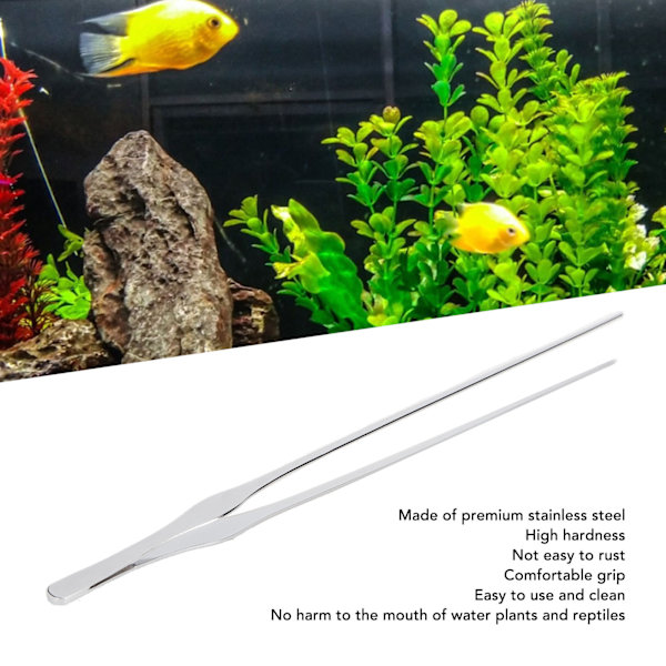 Akvarietang Akvarietang Professionel Rustfri Stål Rustfri Reptil Foder Tang til Akvariet Planter Reptiler Lige Tang
