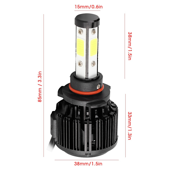 2 stk. Energibesparende X6-COB Bil LED Forlygter Hovedlampe Pærer 9005 Biltilbehør