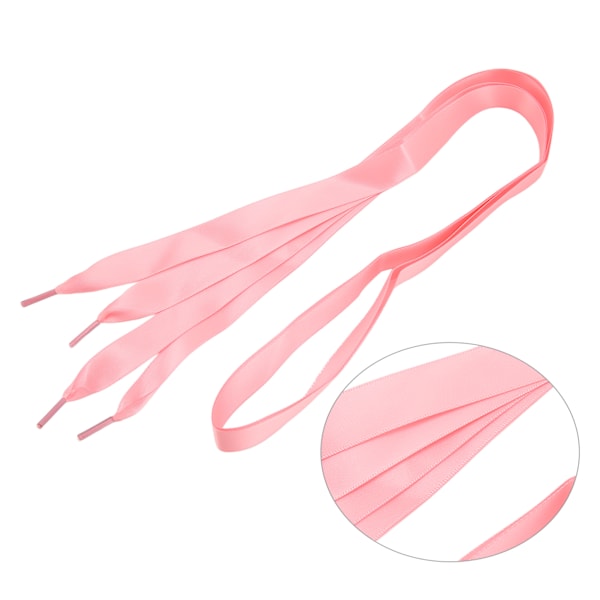 5 Par Silkesband Skosnören Enfärgad 2cm Bred Elegant Slät Satin Skosnören för DIY Hantverksdekoration Rosa