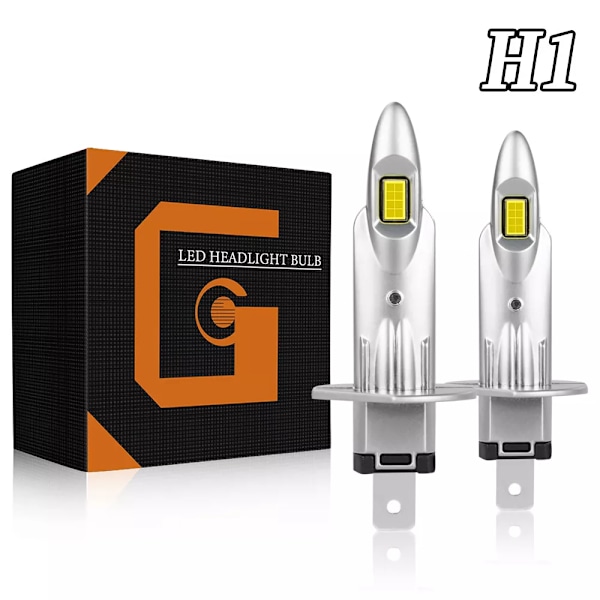 2 kpl H1 LED-ajovalolamppua Canbus-virheettömät korkea/matala säde 6500K valkoinen